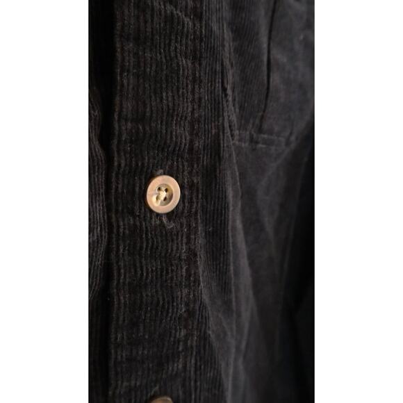 Vintage 90s Old Navy Black Corduroy Shacket Shirt Jacket Button Cotton Men Large - Picture 5 of 7